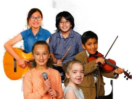 Children with various instruments